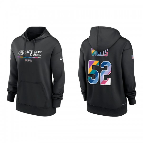 Women's Patrick Willis San Francisco 49ers Black 2022 NFL Crucial Catch Therma Performance Pullover Hoodie