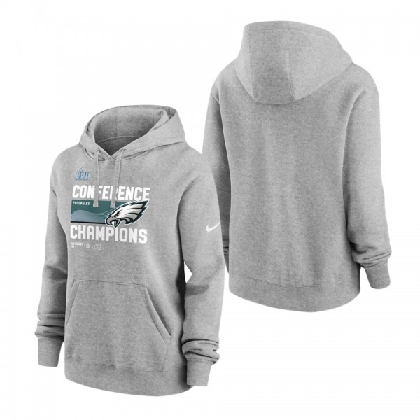 Women's Philadelphia Eagles Nike Heather Gray 2022 NFC Champions Locker Room Trophy Collection Pullover Hoodie