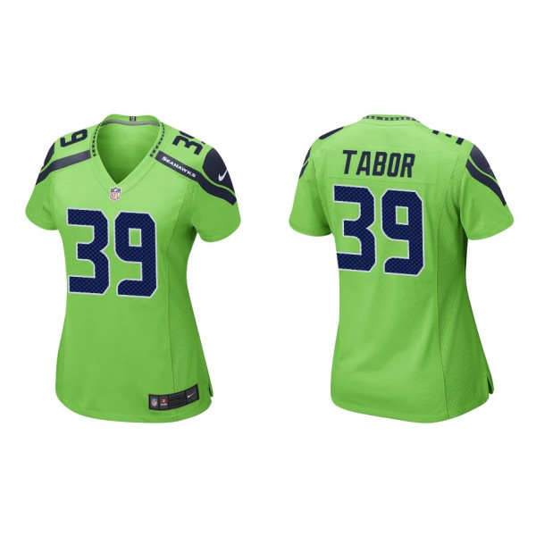 Women's Seattle Seahawks Teez Tabor Neon Green Gam...