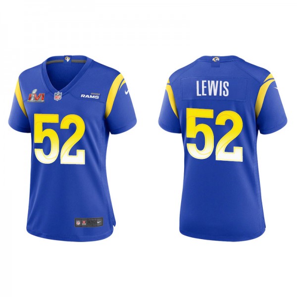 Women's Los Angeles Rams Terrell Lewis Royal Super Bowl LVI Game Jersey