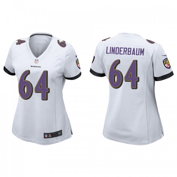 Women's Baltimore Ravens Tyler Linderbaum White Ga...