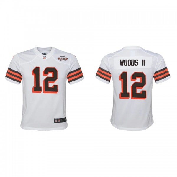 Youth Cleveland Browns Michael Woods II White 1946...