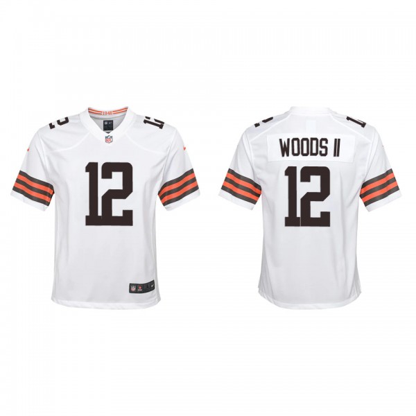 Youth Cleveland Browns Michael Woods II White Game...