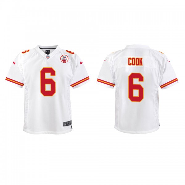 Youth Kansas City Chiefs Bryan Cook White Game Jer...
