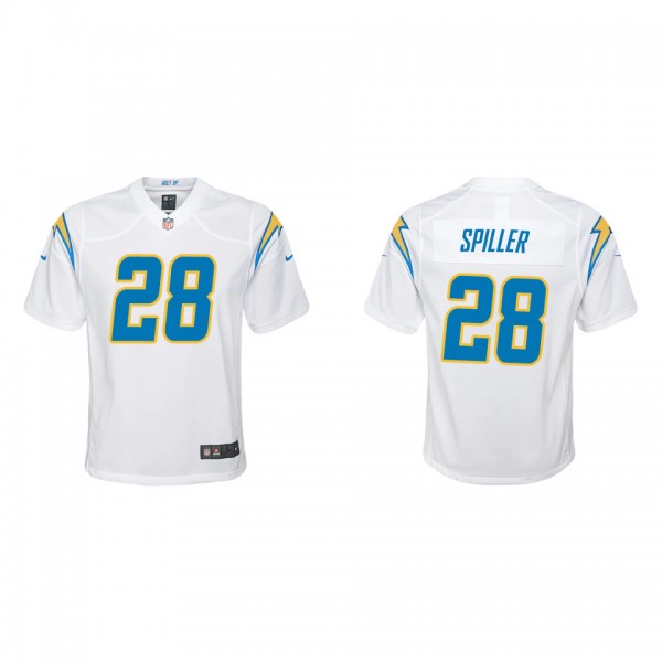 Youth Los Angeles Chargers Isaiah Spiller White Ga...