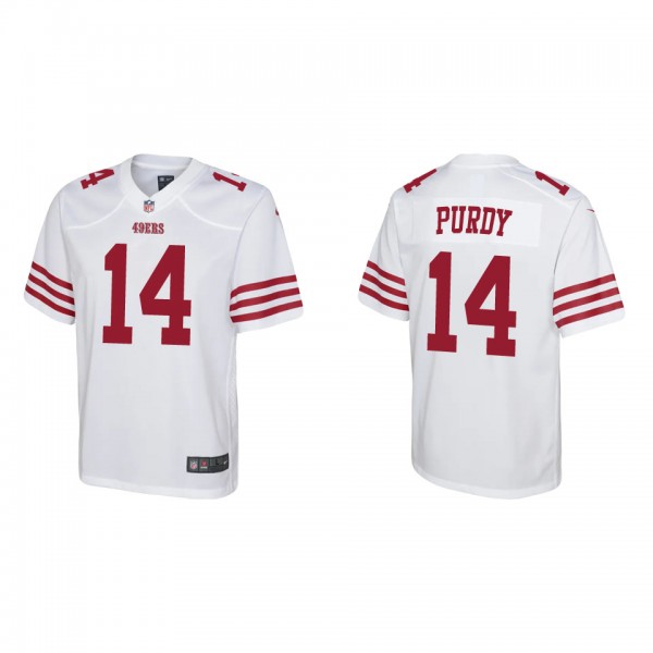 Youth San Francisco 49ers Brock Purdy White Game J...