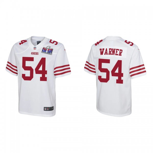 Youth Fred Warner San Francisco 49ers White Super Bowl LVIII Game Jersey