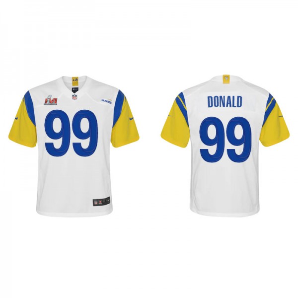 Youth Los Angeles Rams Aaron Donald White Gold Sup...