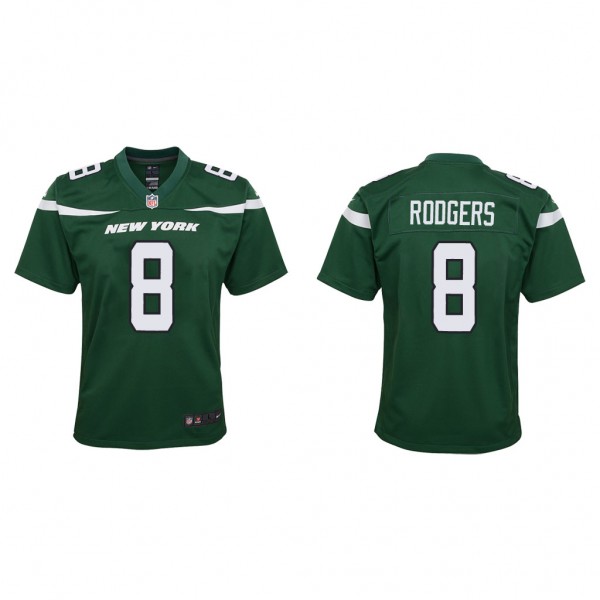 Youth New York Jets Aaron Rodgers Green Game Jerse...