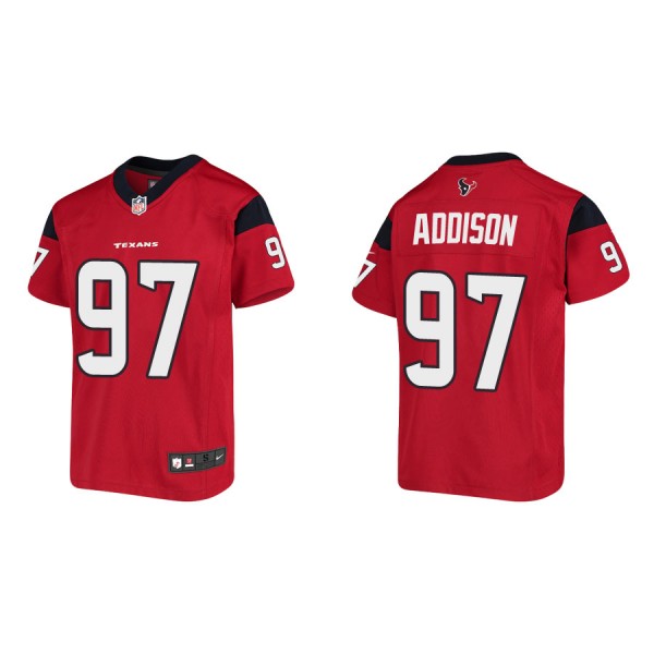 Youth Addison Texans Red Game Jersey