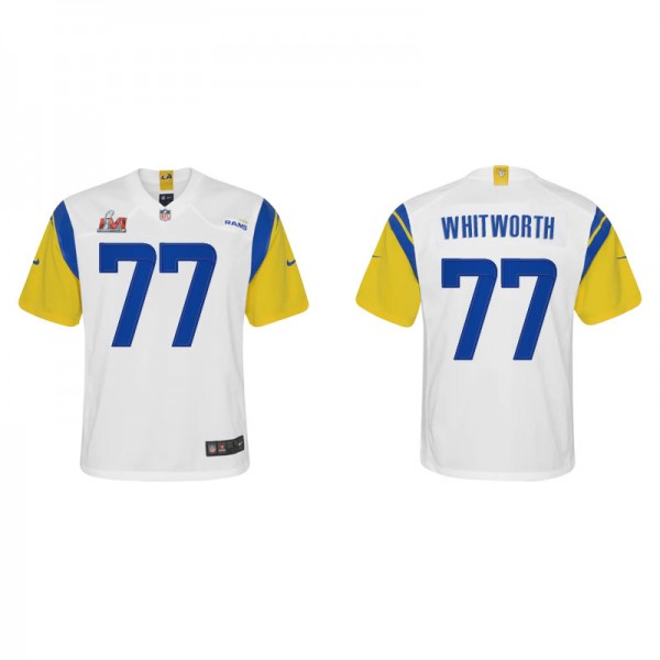 Youth Los Angeles Rams Andrew Whitworth White Gold Super Bowl LVI Alternate Game Jersey