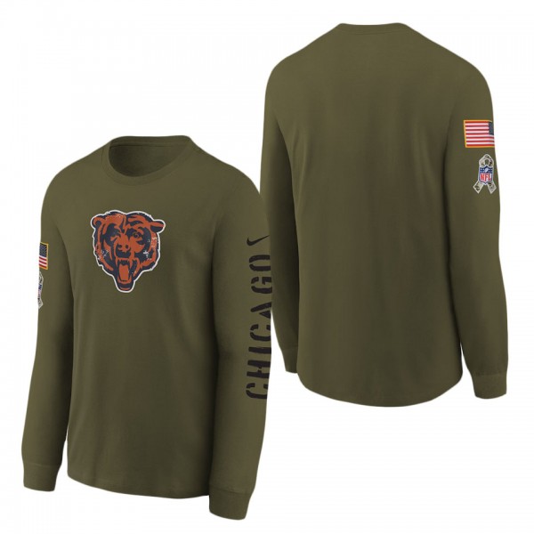 Youth Chicago Bears Olive 2022 Salute To Service T...