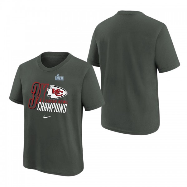 Youth Kansas City Chiefs Anthracite Three-Time Sup...