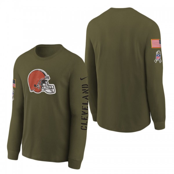 Youth Cleveland Browns Olive 2022 Salute To Servic...