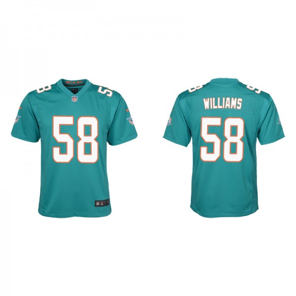Youth Miami Dolphins Connor Williams Aqua Game Jer...