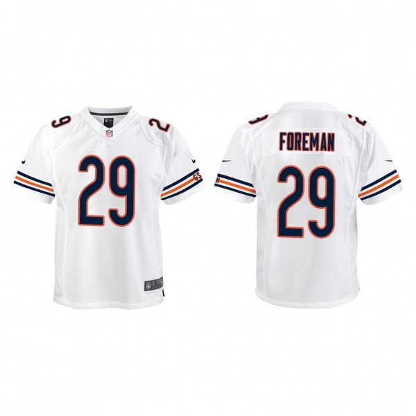 Youth D'Onta Foreman Chicago Bears White Game Jersey
