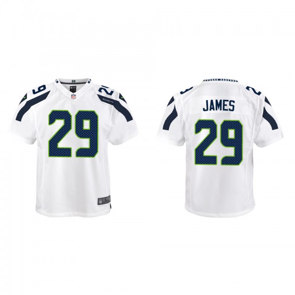 Youth D.J. James Seattle Seahawks White Game Jerse...