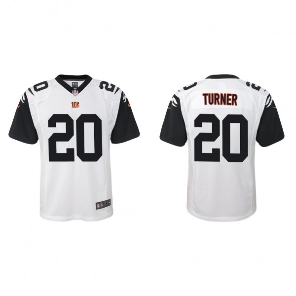 Youth Cincinnati Bengals D.J. Turner White 2023 NFL Draft Alternate Game Jersey