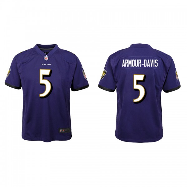 Youth Baltimore Ravens Jalyn Armour-Davis Purple G...