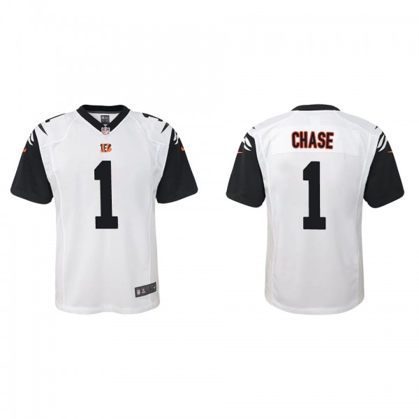 Youth Ja'Marr Chase Cincinnati Bengals White Alter...
