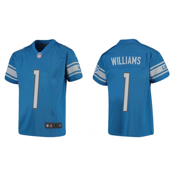 Youth Jameson Williams Detroit Lions Blue Game Jer...