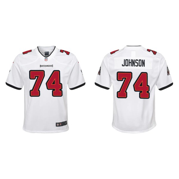 Youth Johnson Buccaneers White Game Jersey