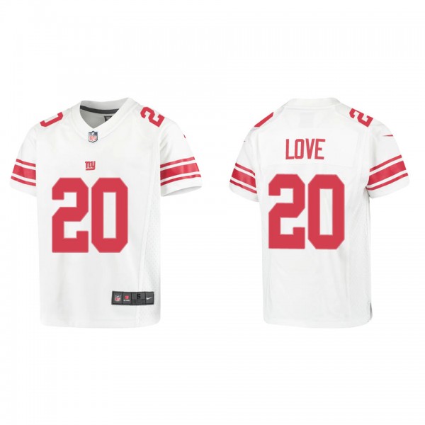 Youth Julian Love New York Giants White Game Jerse...