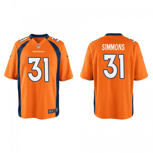 Youth Justin Simmons Denver Broncos Orange Game Je...