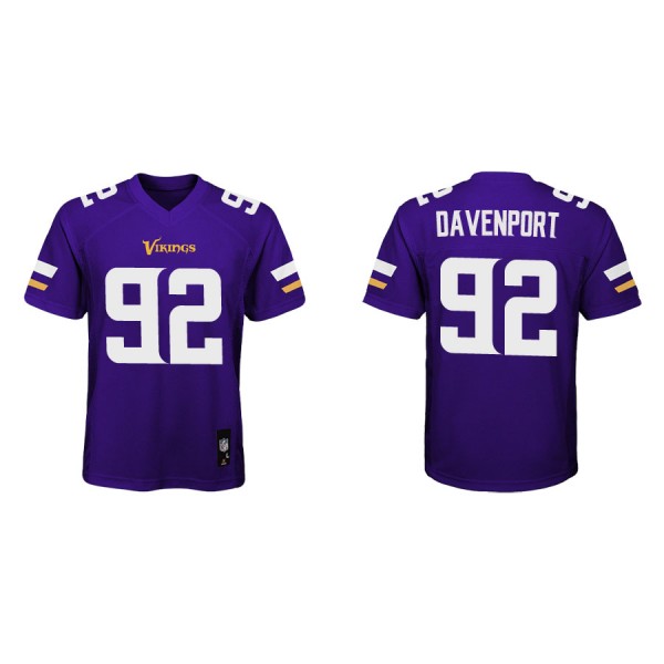 Youth Minnesota Vikings Marcus Davenport Purple Ga...
