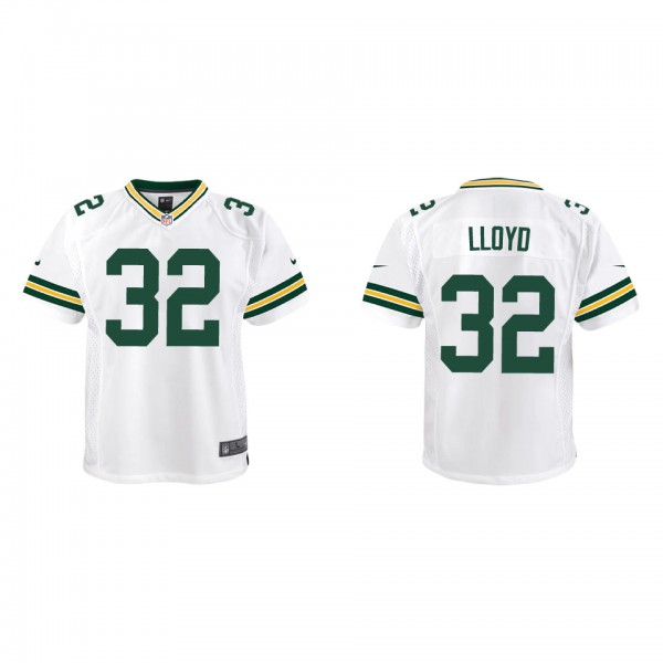 Youth MarShawn Lloyd Green Bay Packers White Game Jersey