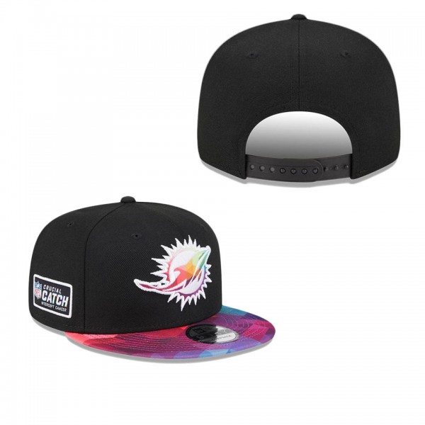 Youth Miami Dolphins Black 2023 NFL Crucial Catch 9FIFTY Snapback Hat