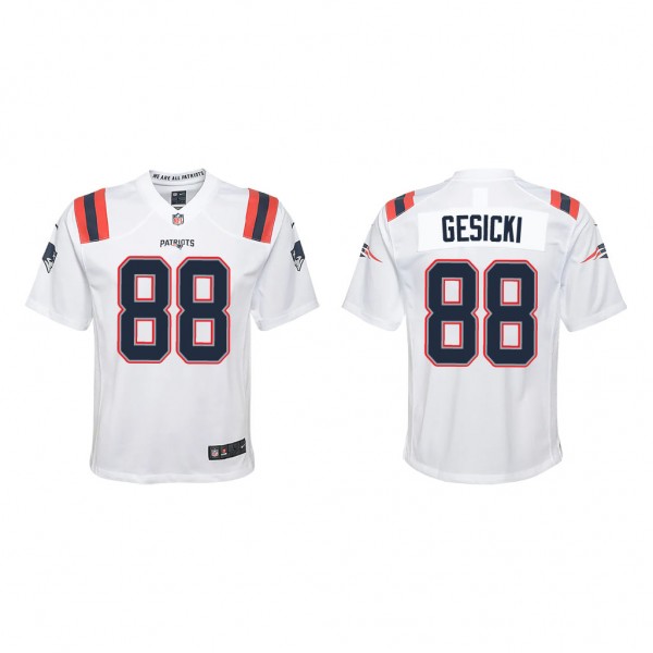 Youth Mike Gesicki New England Patriots White Game...