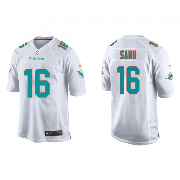 Youth Miami Dolphins Mohamed Sanu White Game Jerse...