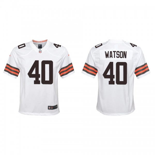 Youth Nathaniel Watson Cleveland Browns White Game...