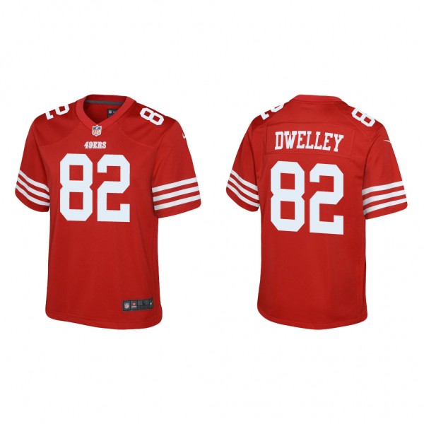 Youth Ross Dwelley San Francisco 49ers Scarlet Game Jersey