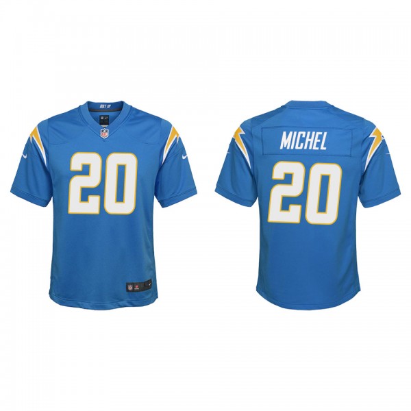 Youth Los Angeles Chargers Sony Michel Powder Blue Game Jersey