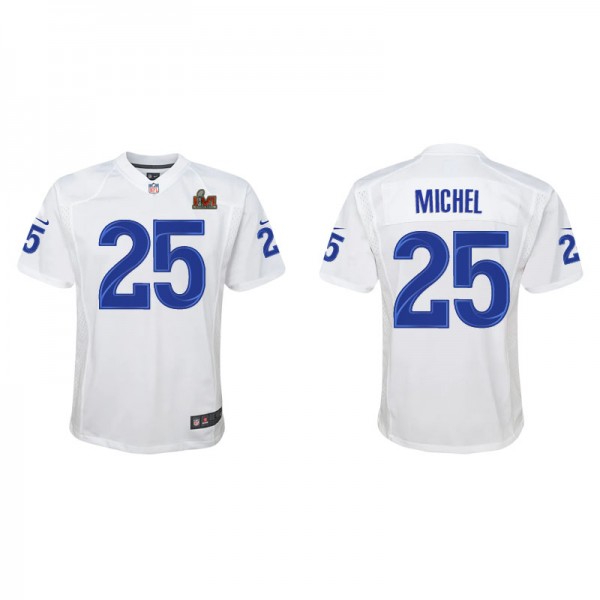 Youth Sony Michel Los Angeles Rams White Super Bow...