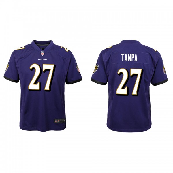 Youth T.J. Tampa Baltimore Ravens Purple Game Jers...