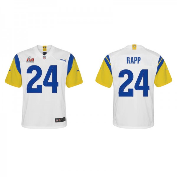 Youth Los Angeles Rams Taylor Rapp White Gold Supe...
