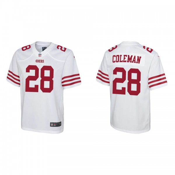 Youth San Francisco 49ers Tevin Coleman White Game...