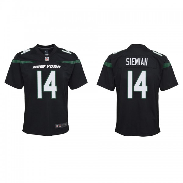 Youth New York Jets Trevor Siemian Black Game Jers...